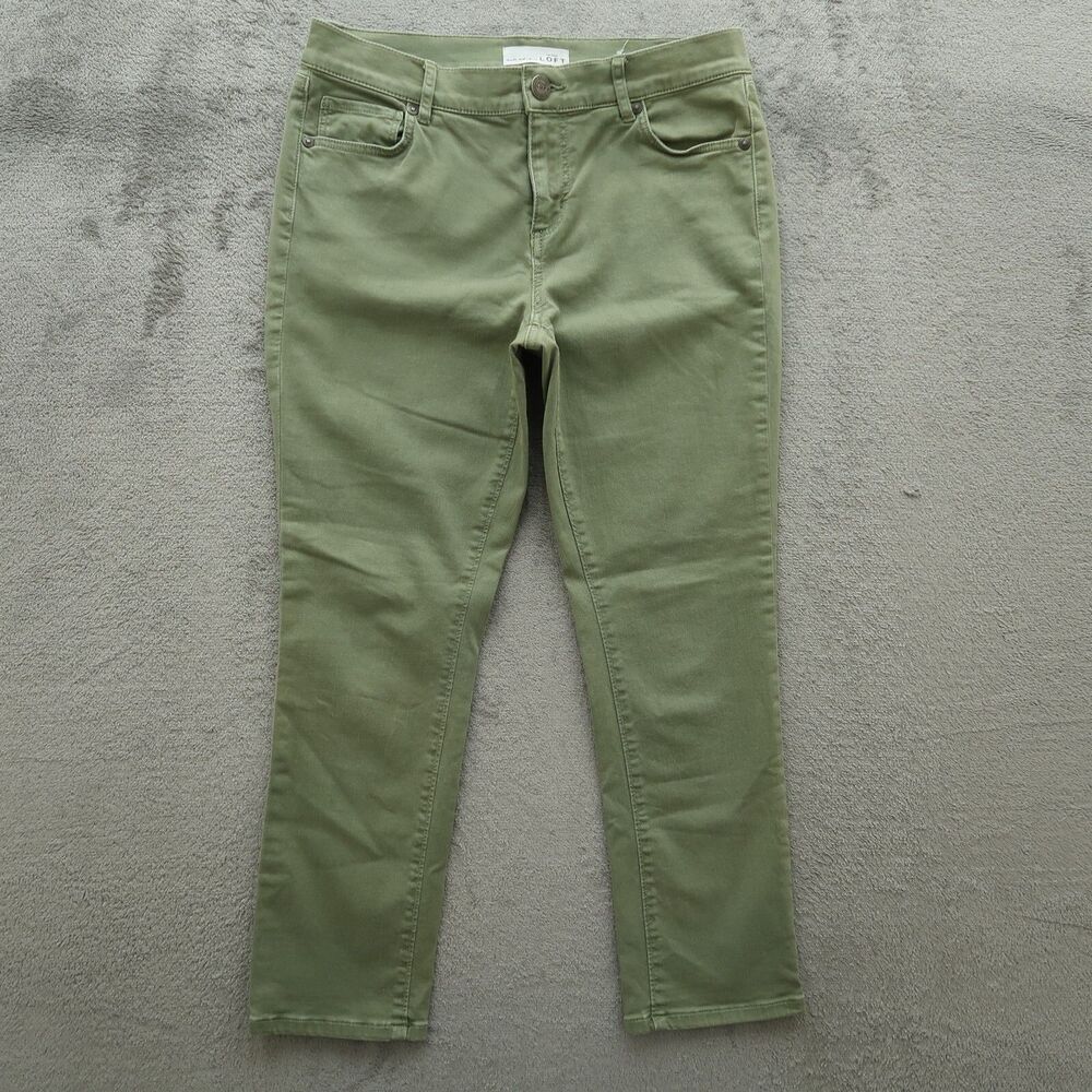 Loft Jeans Women's Size 4/27 Faded Green Skinny Crop Chino Pants 24" Inseam